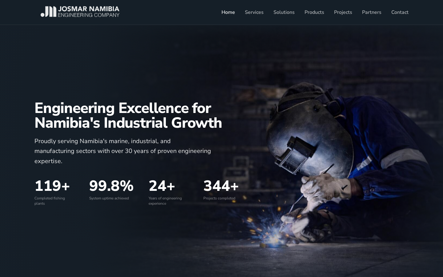 Josmar Namibia Engineering Company website preview